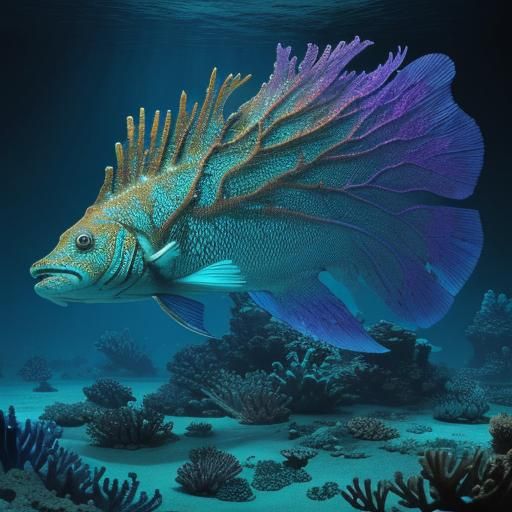 Armored Fish in Paleozoic Coral Reef Concept Art