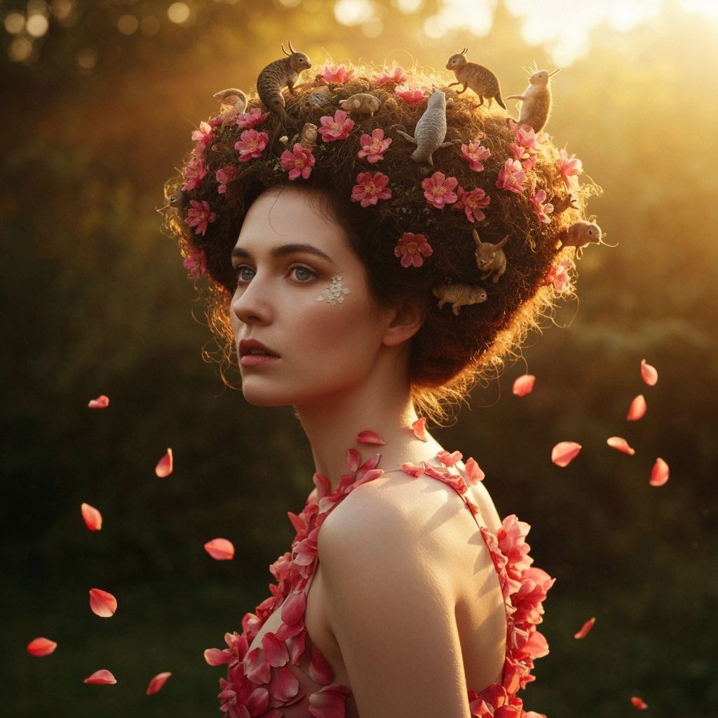 Woman in Flowers, Forest Sanctuary