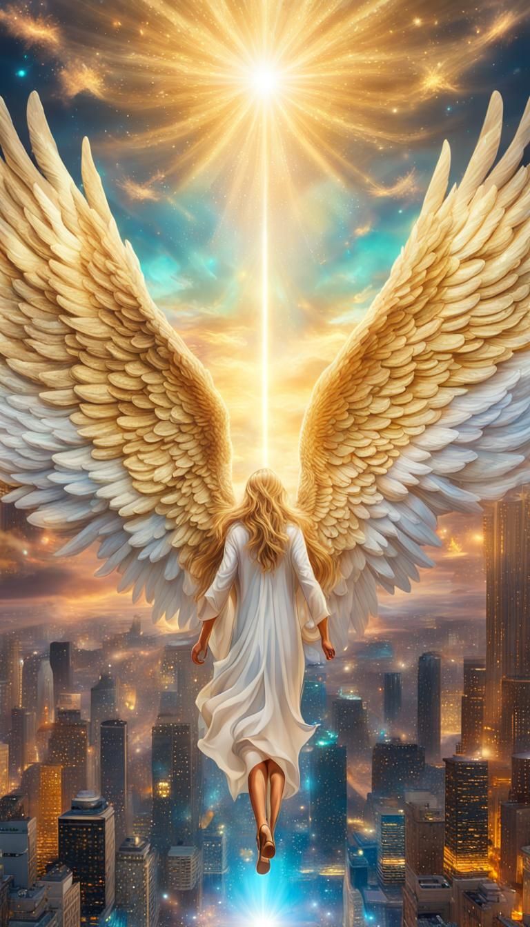 Golden Angel Wings Above Paradise City