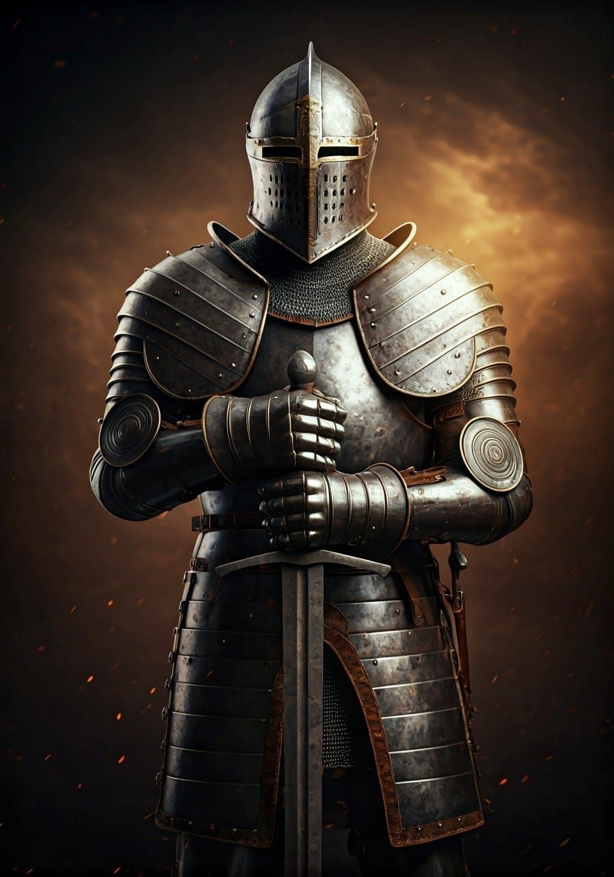 Guardian Knight with Longsword in Heroic Stance