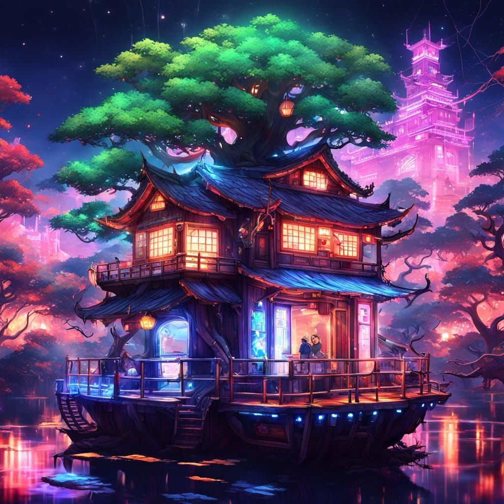 Neon Tree House Ship in ShaoDaowEra Style