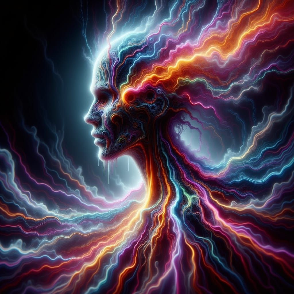 Vibrant Energy Flowing Through Human Spine