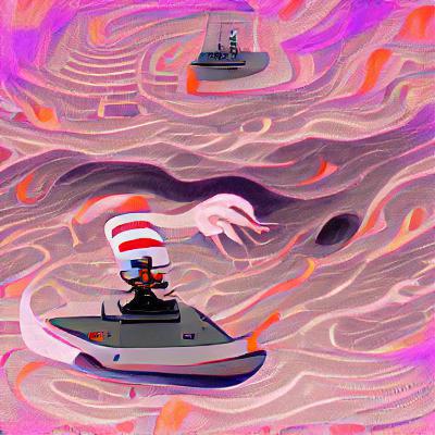 Sailor Navigating a Fiery Hellscape
