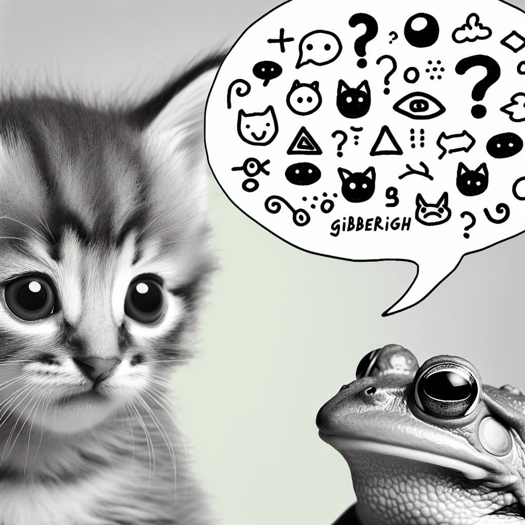 Kitten and Frog Nonsensical Conversation