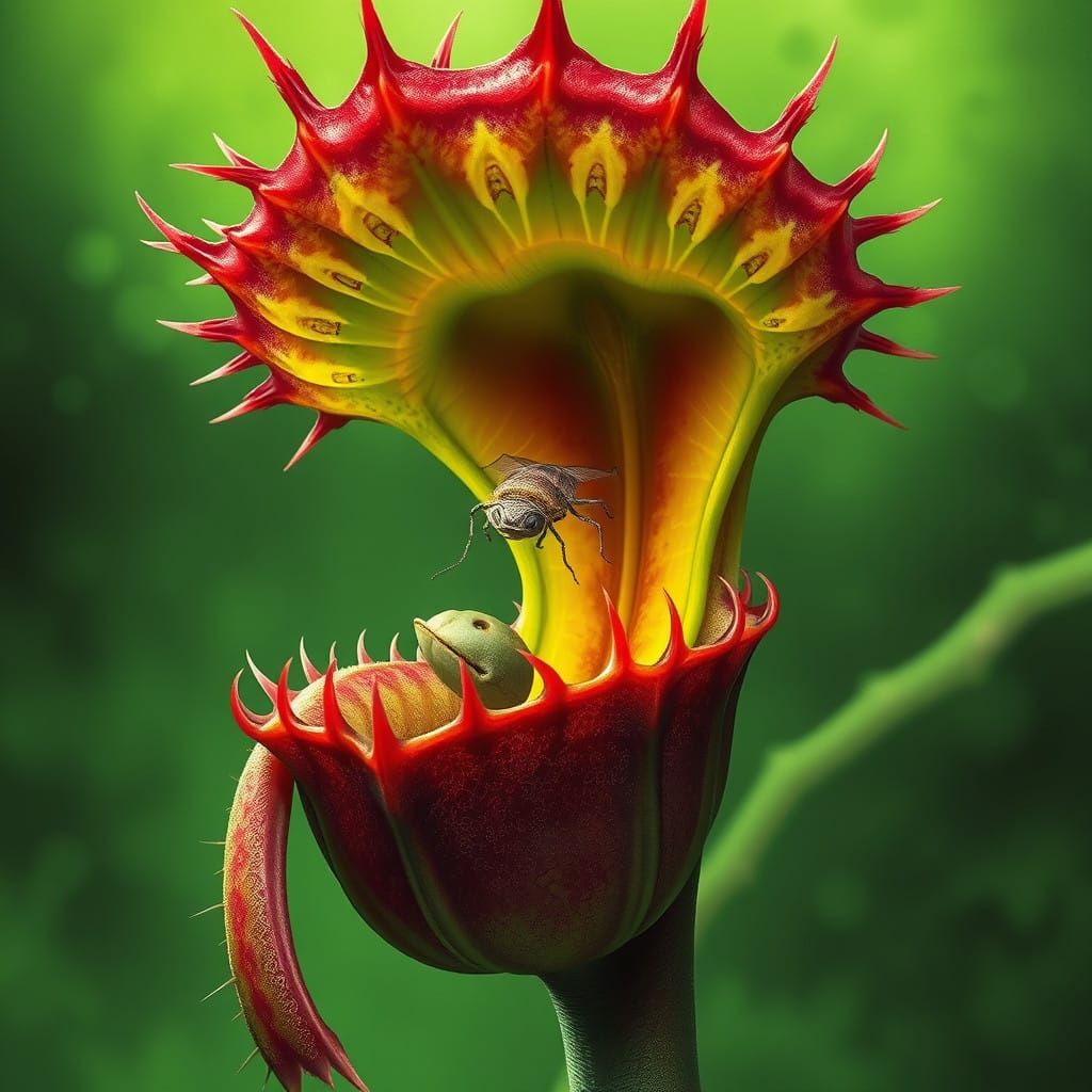 Carnivorous Plant Snaps Shut in a Deadly Trap Scene