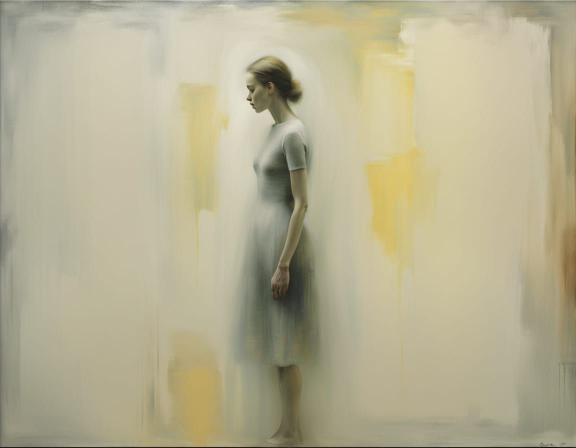 Poetic Impressionist Painting of Sadness in Sfumato