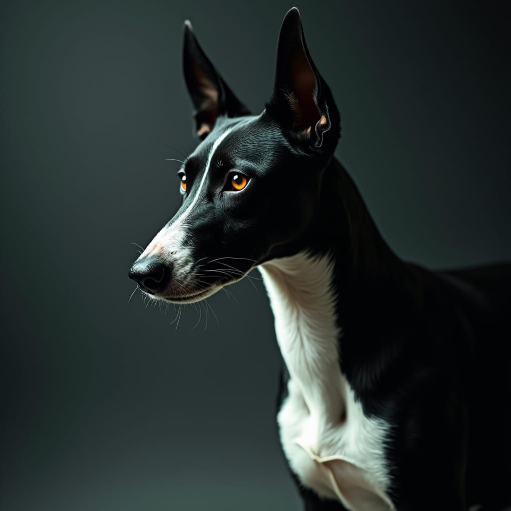 Cinematic Black and White Dog Portrait