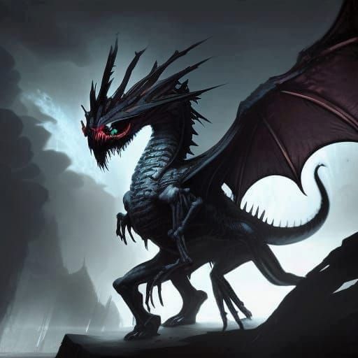 Epic Magic Dragon in Dark Fantasy Style