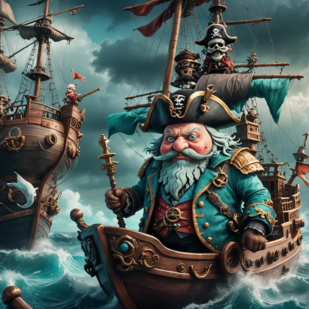 Humpty Dumpty Pimp Pirate Ship Digital Painting