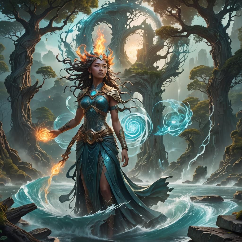Elemental Goddess in Fantasy 3D Concept Art