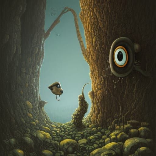 anthropomorphic highly detailed group portrait of funny neon giant cute gediminas pranckevicius portrait of a monster in...