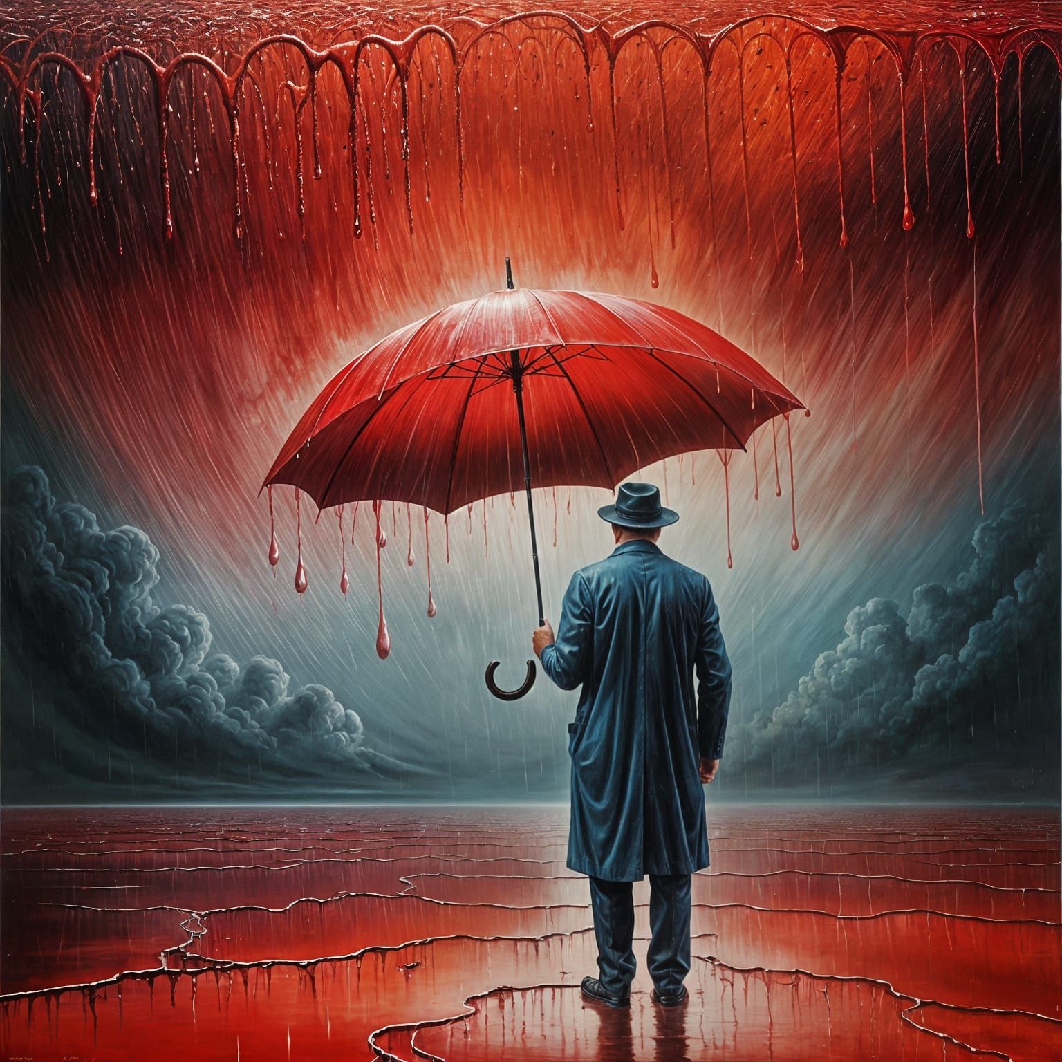 Ethereal Surrealist Umbrella Shelter in Soft, Calming Colors