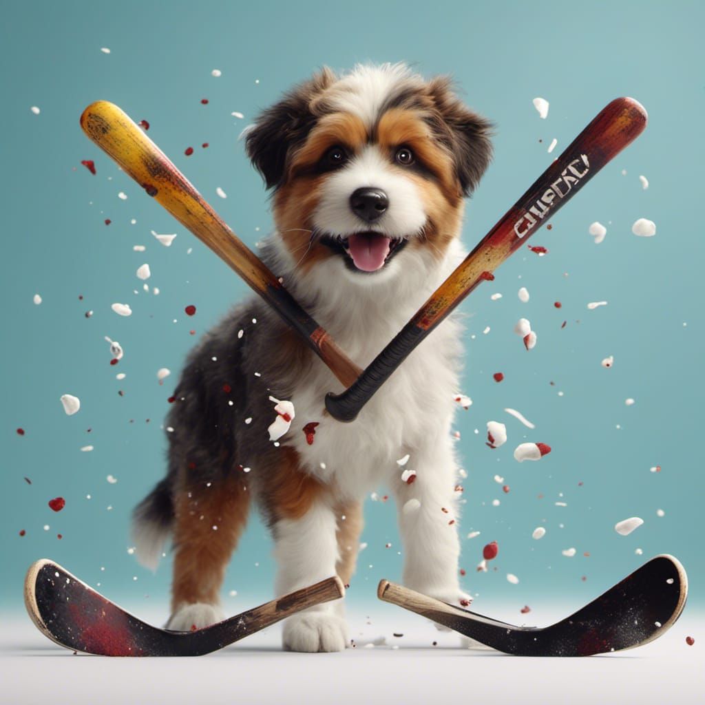 Dogs Playing Hockey in High Definition