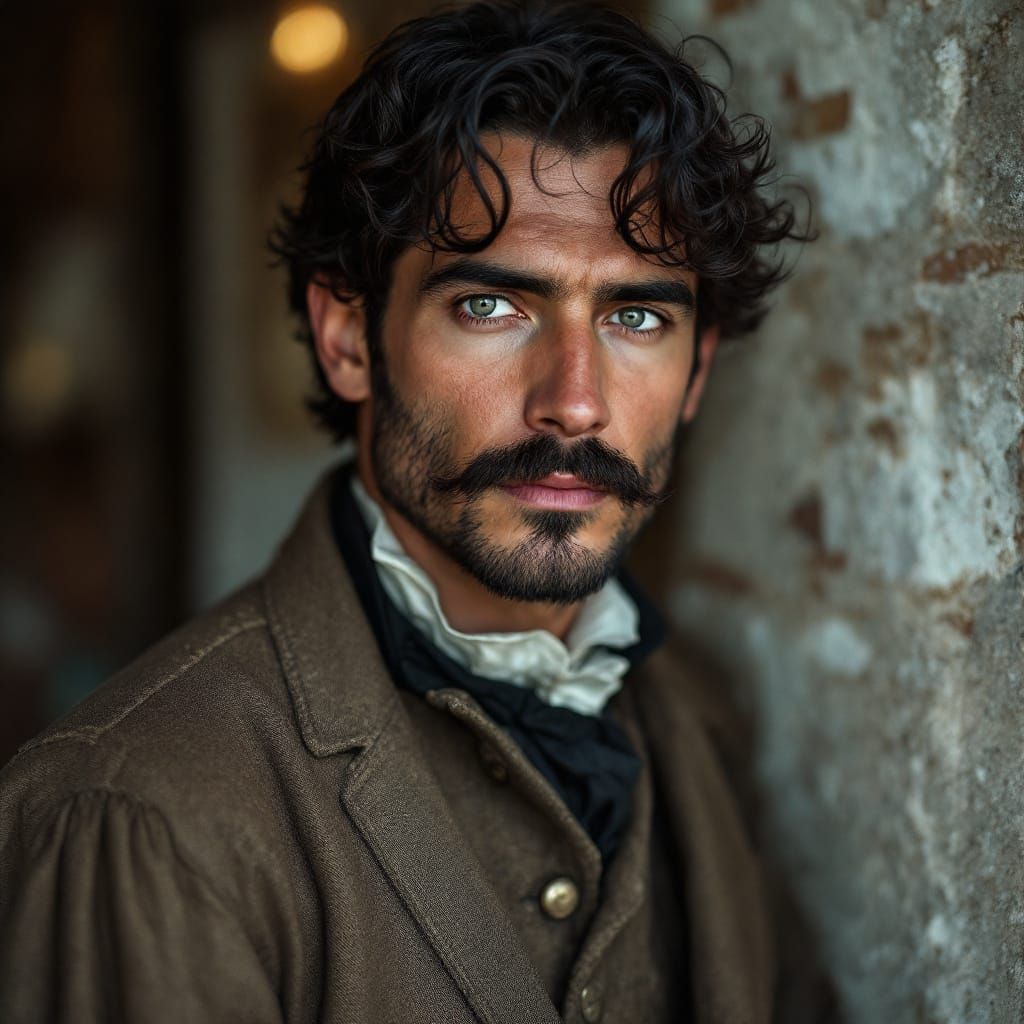 Close-Up Portrait of Eduardo in 19th Century Portugal