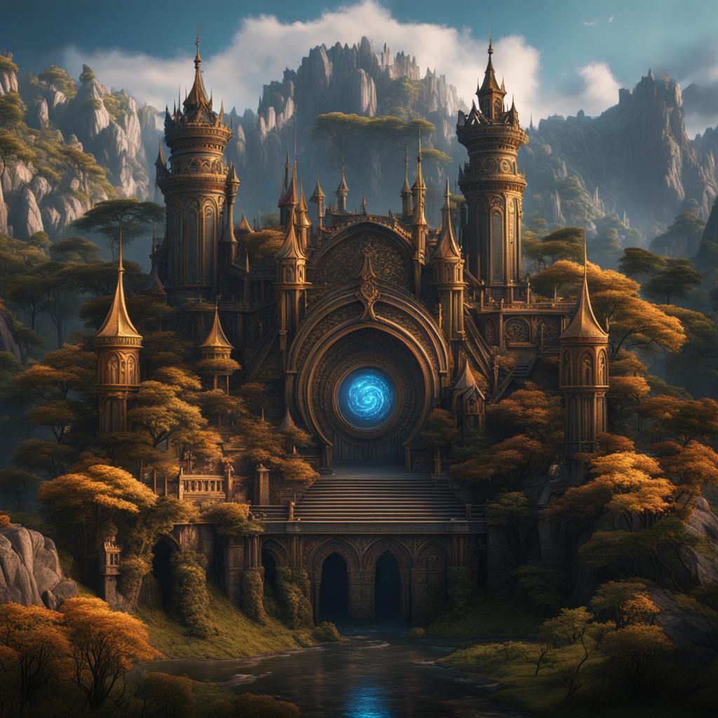 Fantastical Logo Concept Art in Deep Color