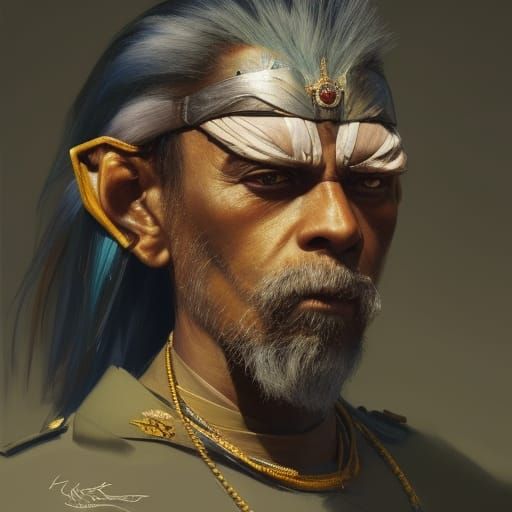 Rafiki as Hardened General: Digital Art Portrait