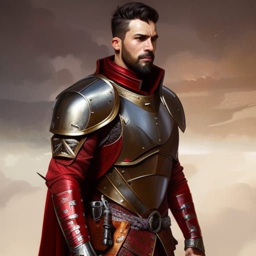 Heroic Medieval Legionnaire Portrait in Digital Art Style