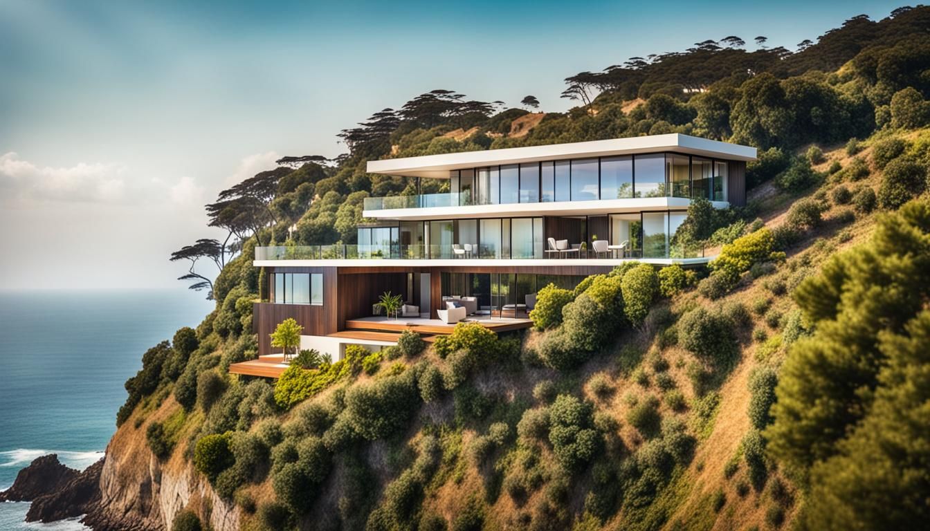 Modern Villa on Cliffside with Ocean View