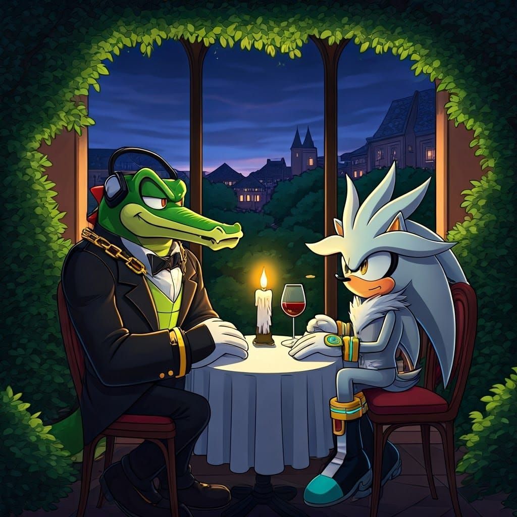 Romantic Date Night for Sonic's Vector and Silver in Whimsic...