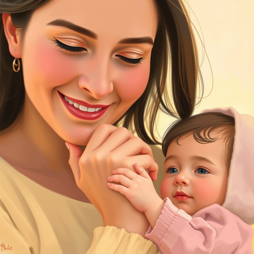 Motherly Love in Soft Pastels