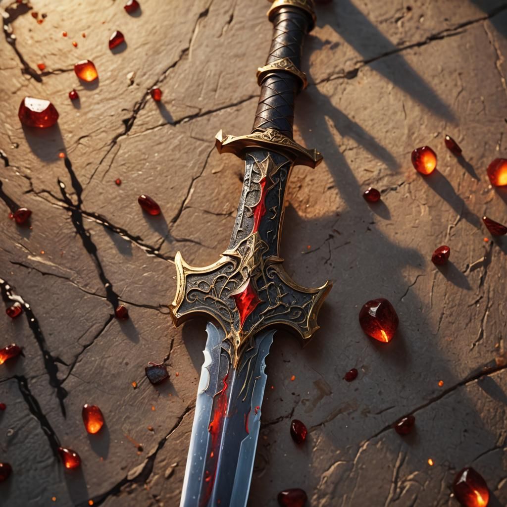 A photography of cursed sword