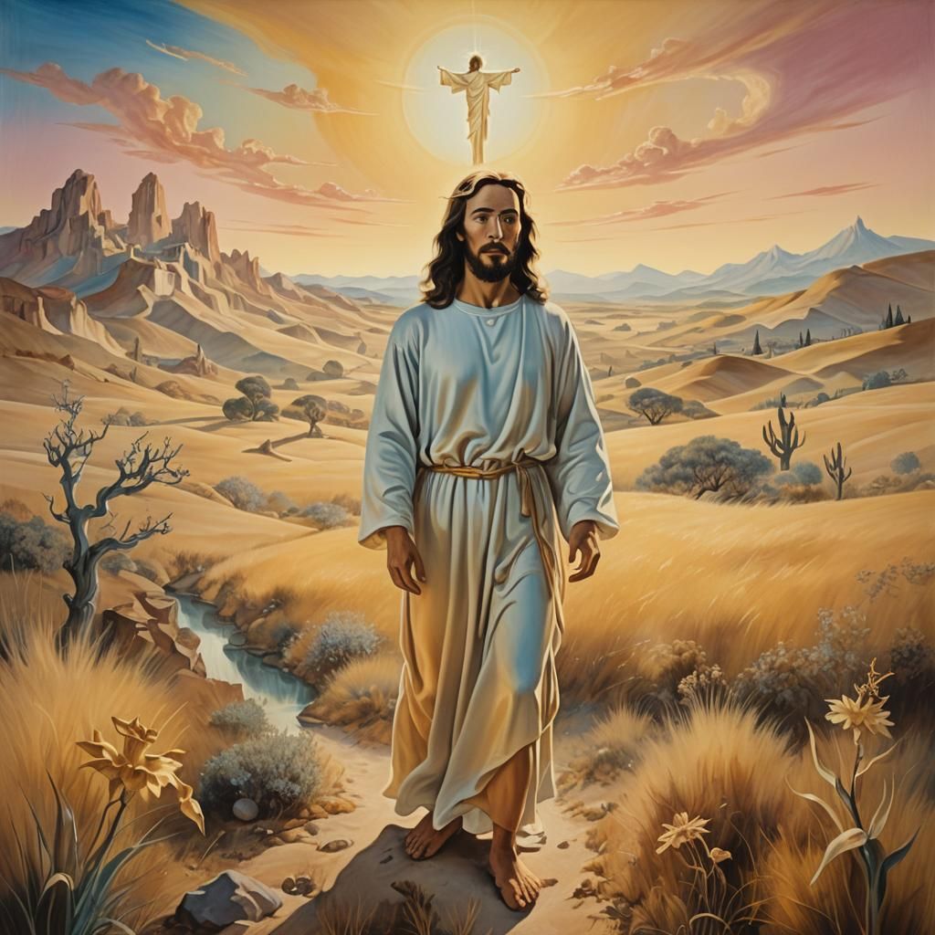 Surreal Jesus in Ethereal Dreamscape