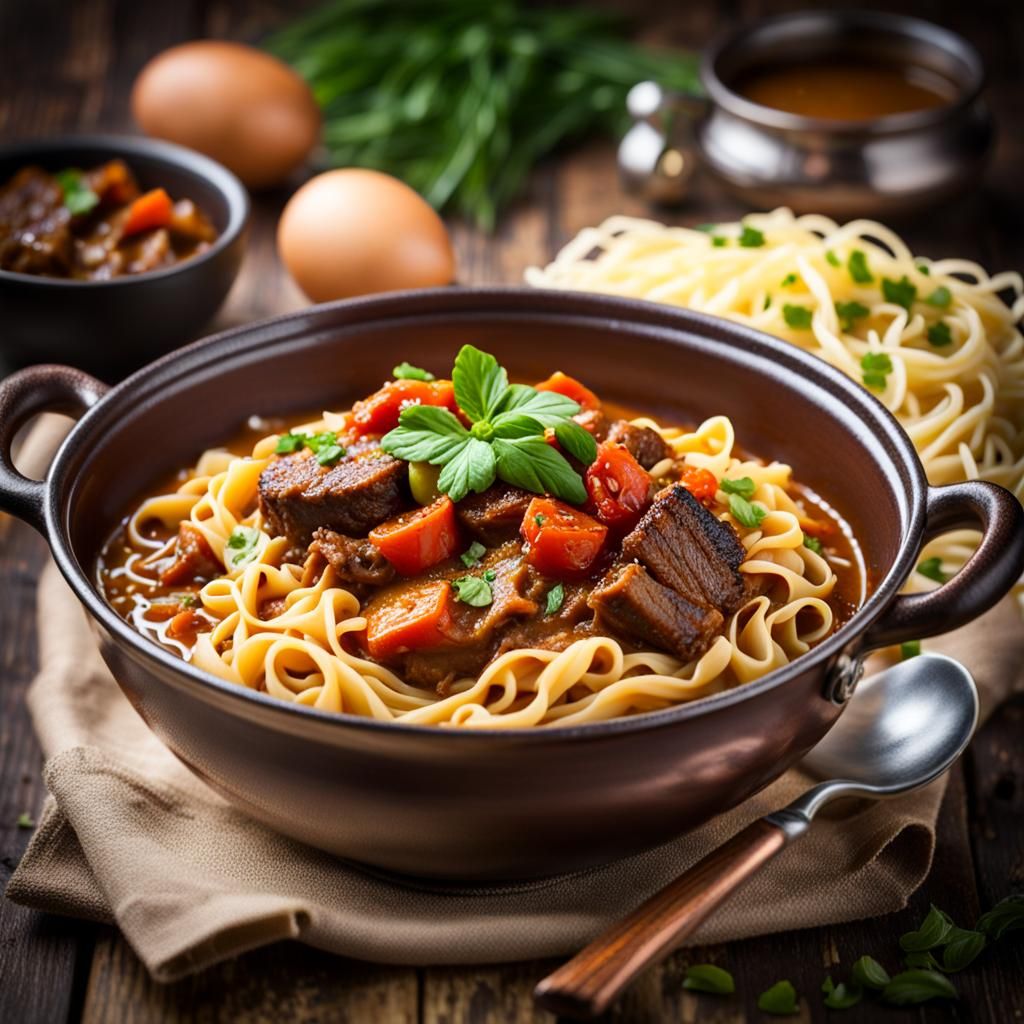 Delicious Stew and Noodles, Professional Photography