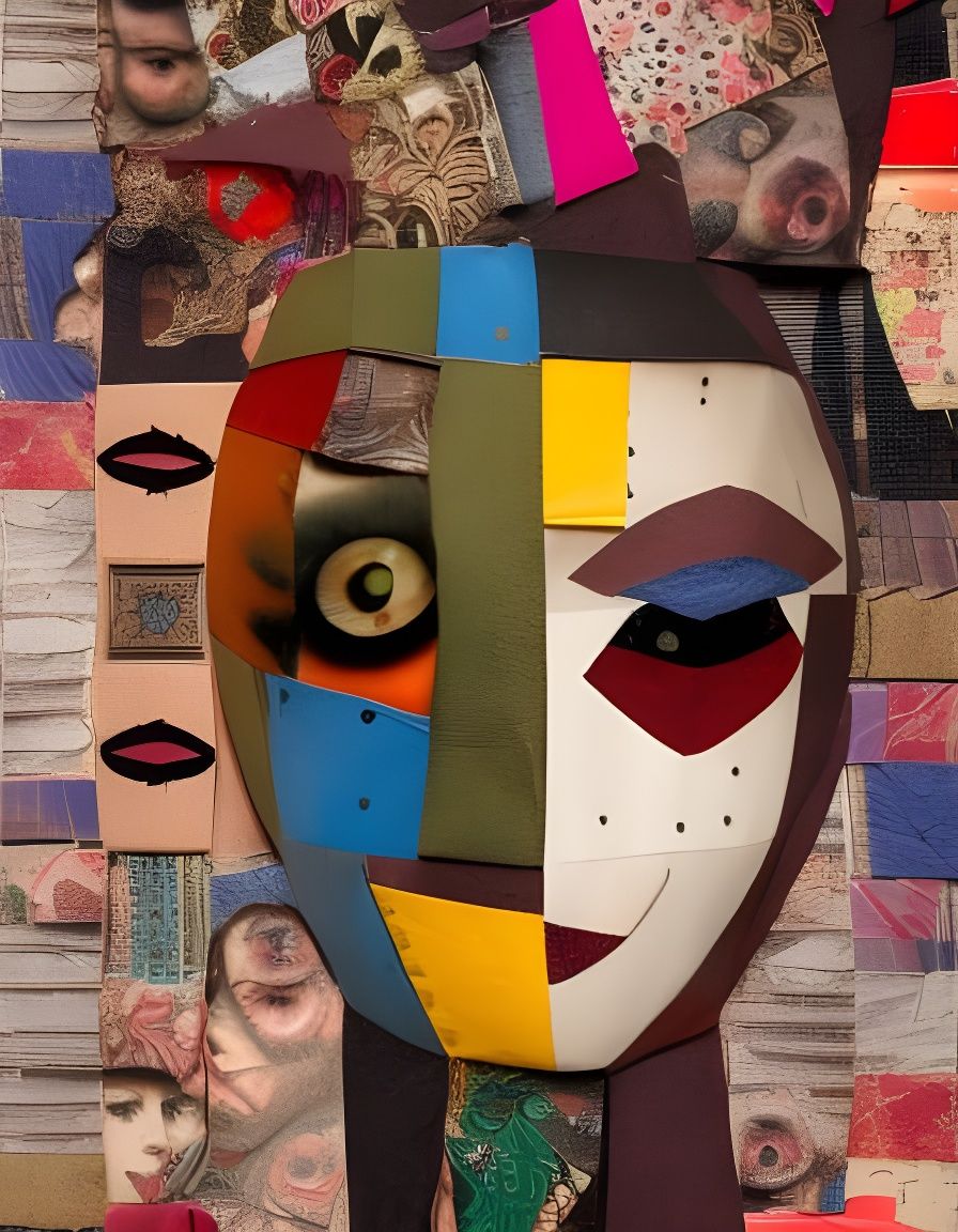 Detailed Patchwork Face Collage