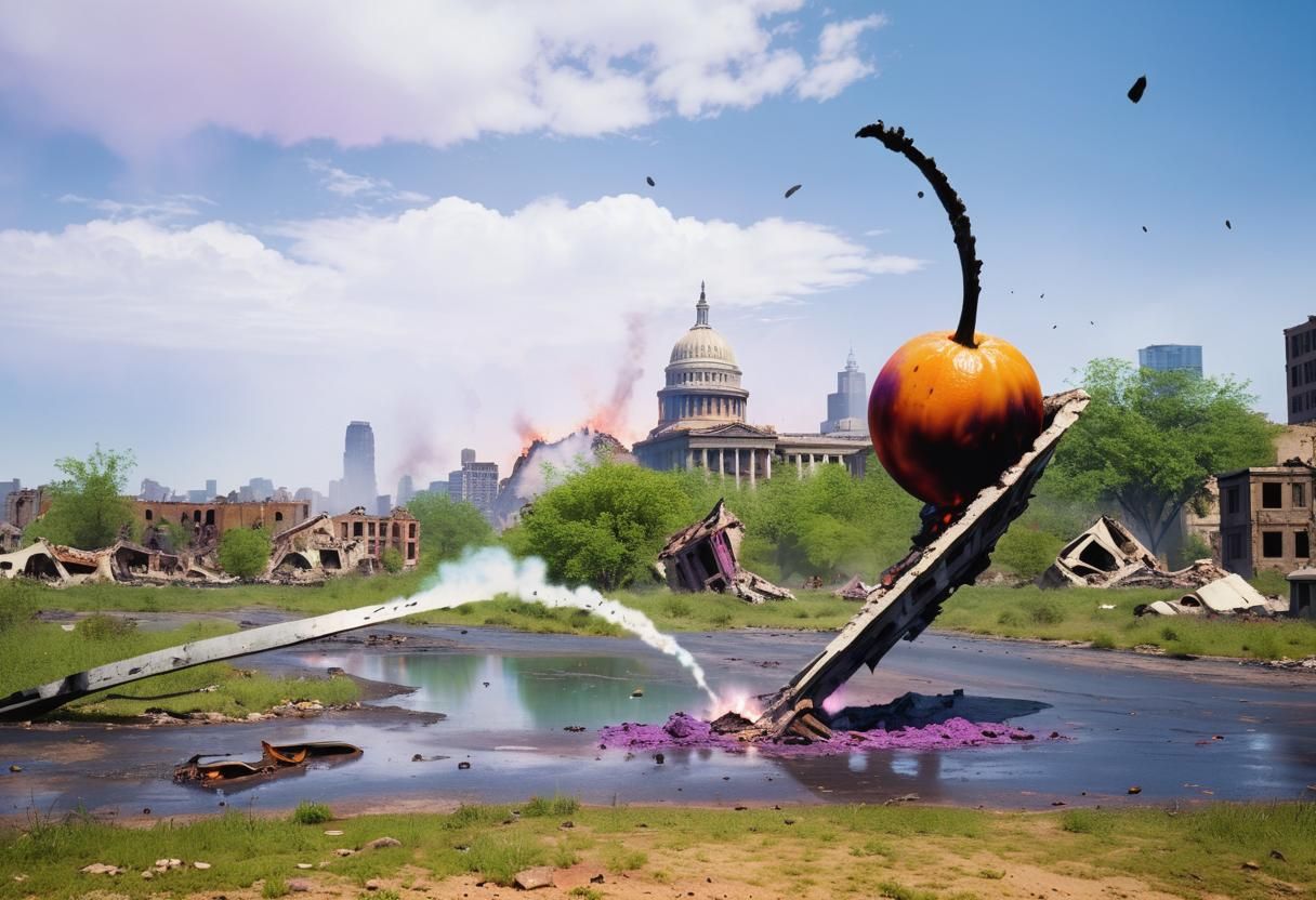 Dramatic Alien Invasion in Desolate Cityscape