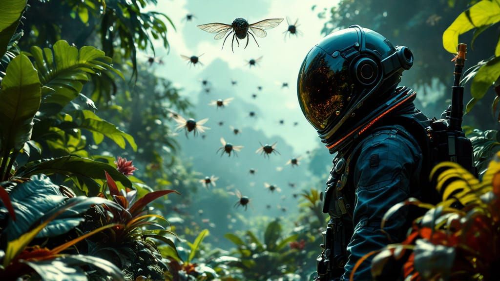 In a vast epic hyper realistic scene of epic scale & proport...