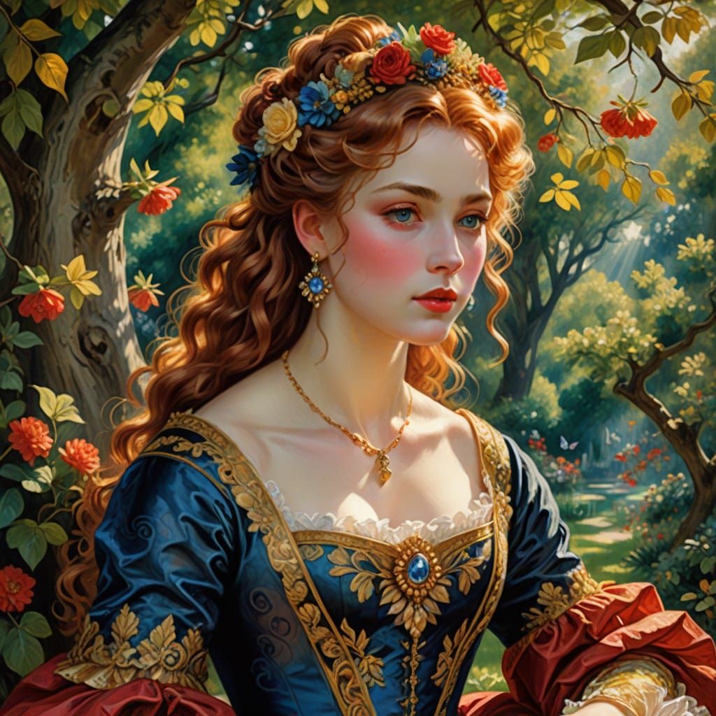 Rococo Princess in Golden Luxury