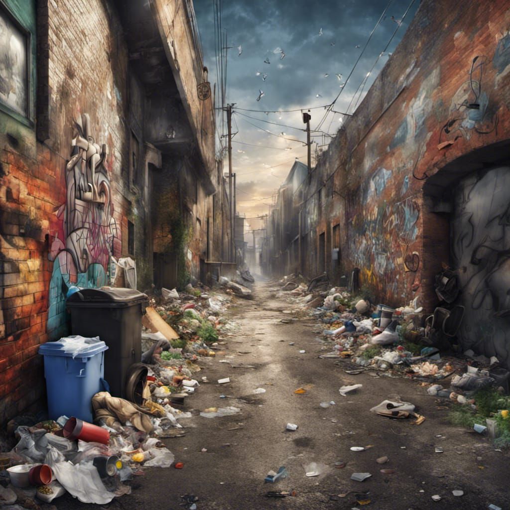 Detailed Graffiti Art in Urban Alleyway