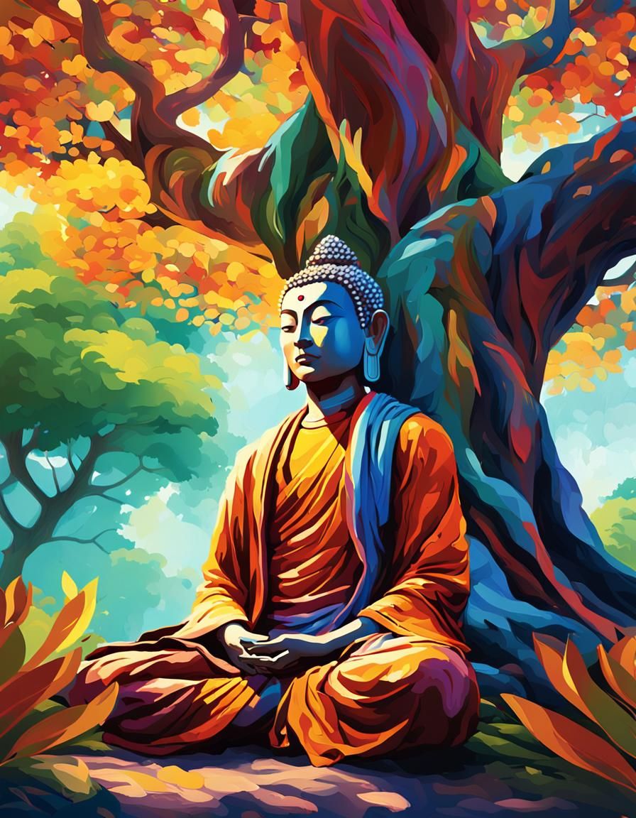 Serenely Glowing Bodhisattva Enlightened Under Bodhi Tree
