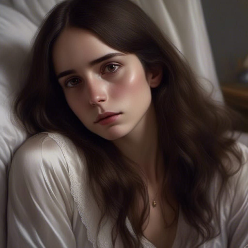 Beautiful Woman Waking Up: Hyperrealistic Cinematic Portrait
