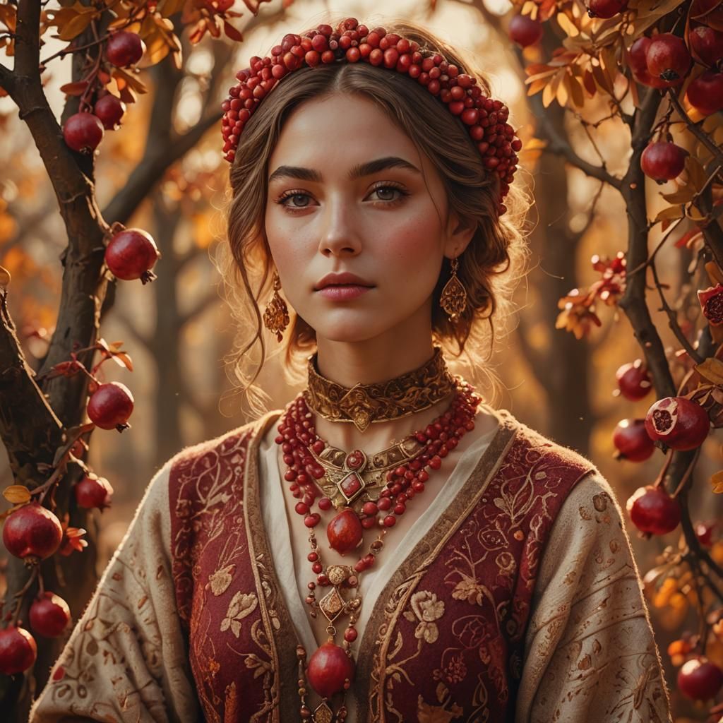 Pomegranate Autumn: Golden Light and Cozy Fashion