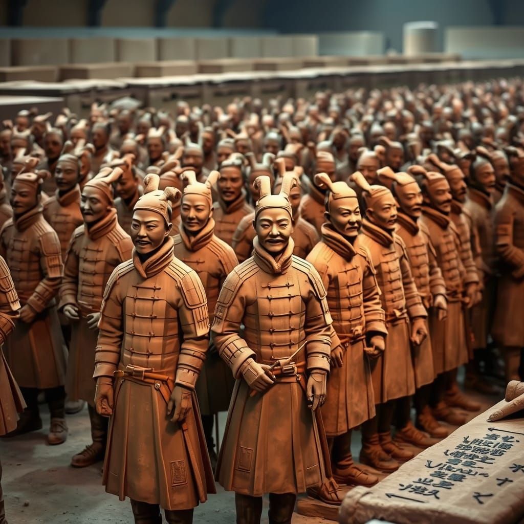 Ancient Terracotta Warriors in Eerie Grandeur