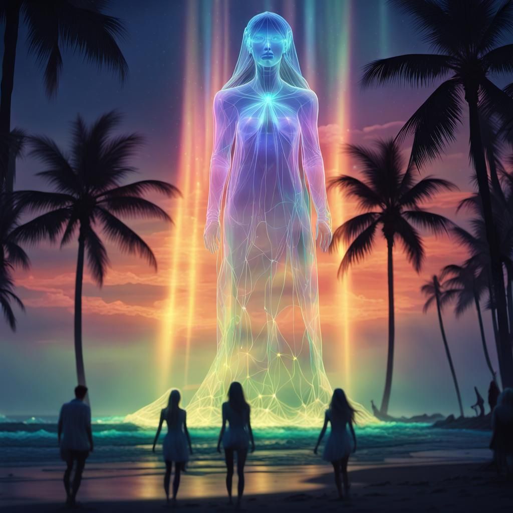 Holographic Spectres on a Bioluminescent Beach