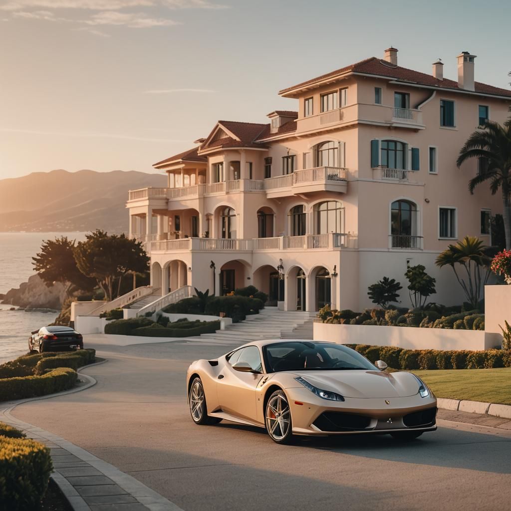 Luxury House with Ferrari and Ocean View