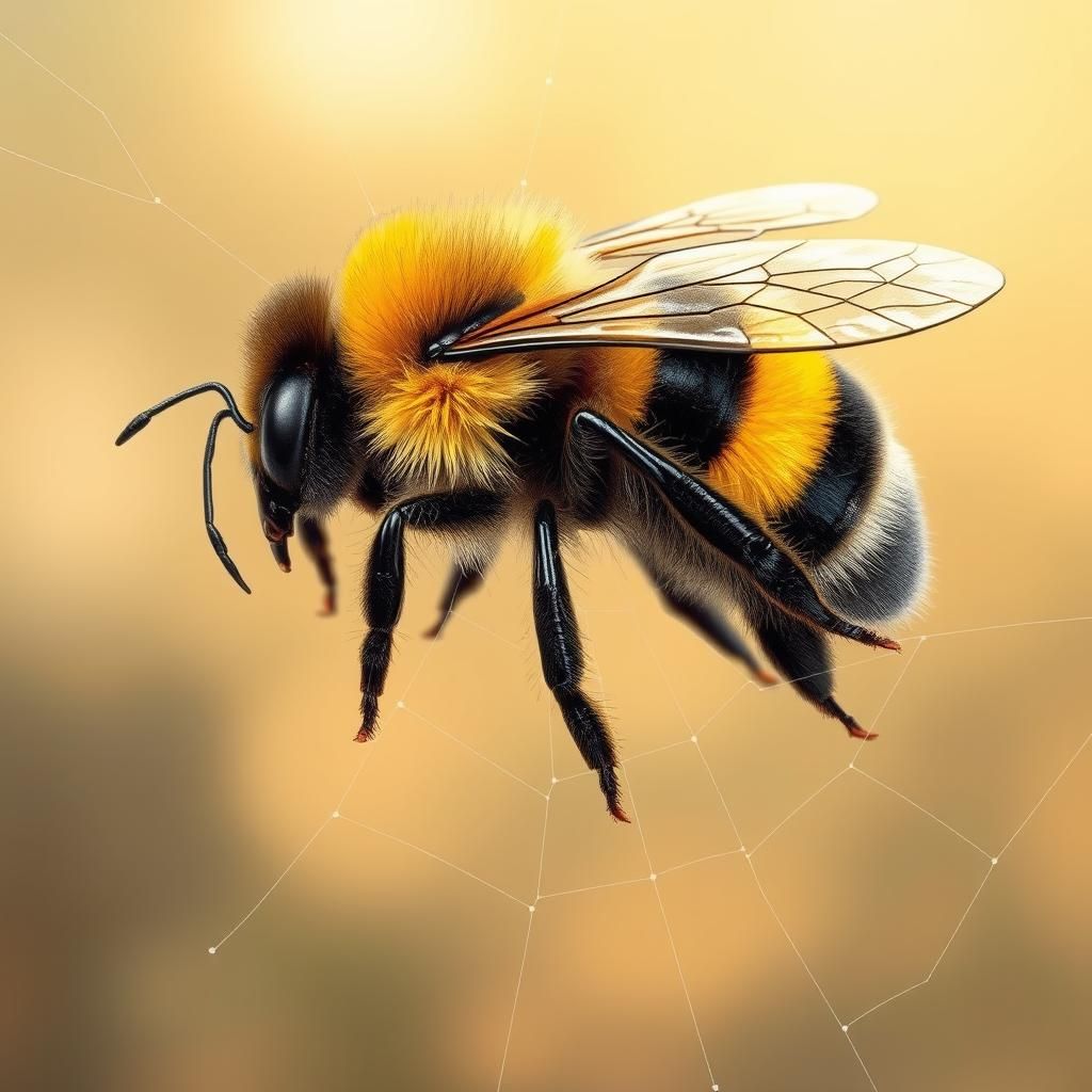 Bumblebee Entrapped: An Illustration in Haeckel Style