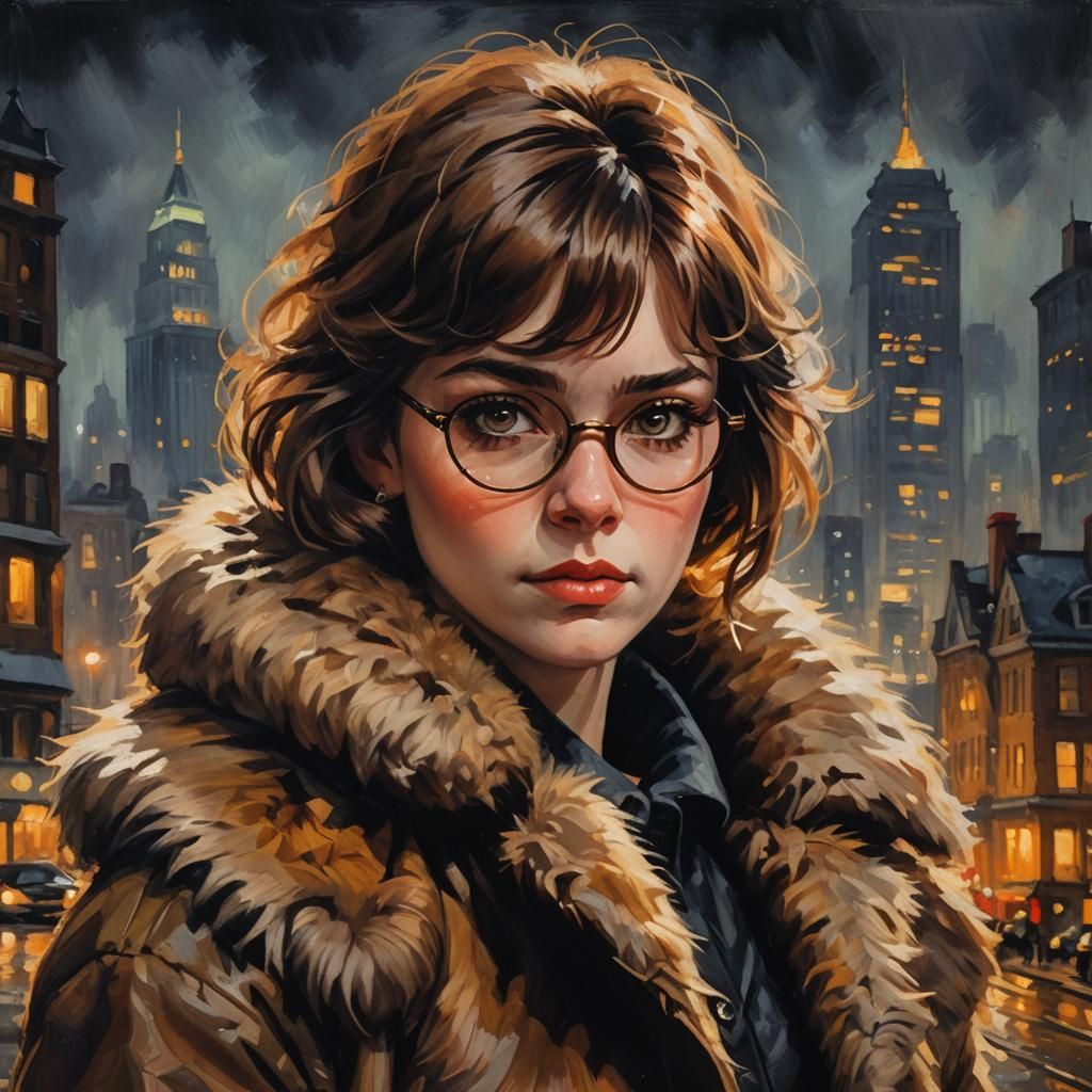 Velma Dinkley Portrait in Victorian Style Oil Painting