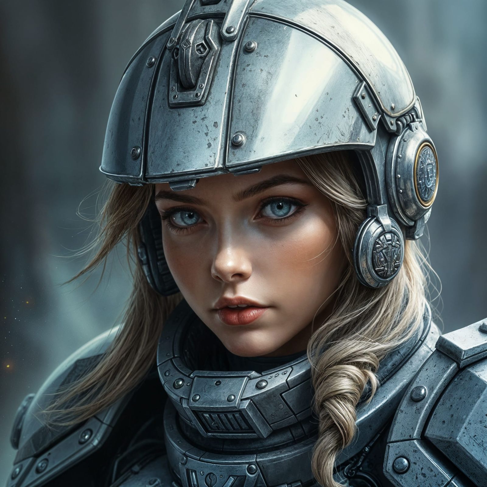 Cinderella as Space Marine: Hyperrealistic AI Portrait