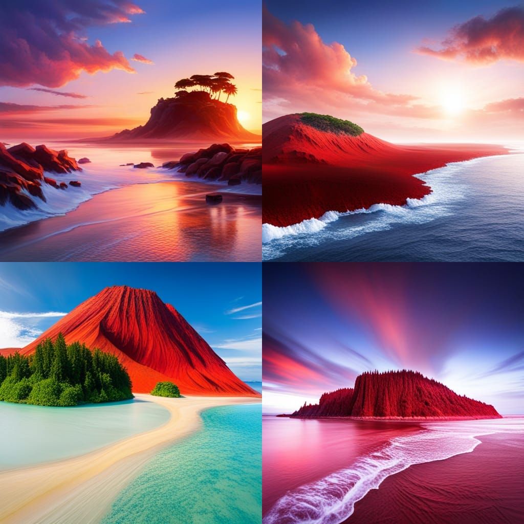 AI Image of a Simple Red Island