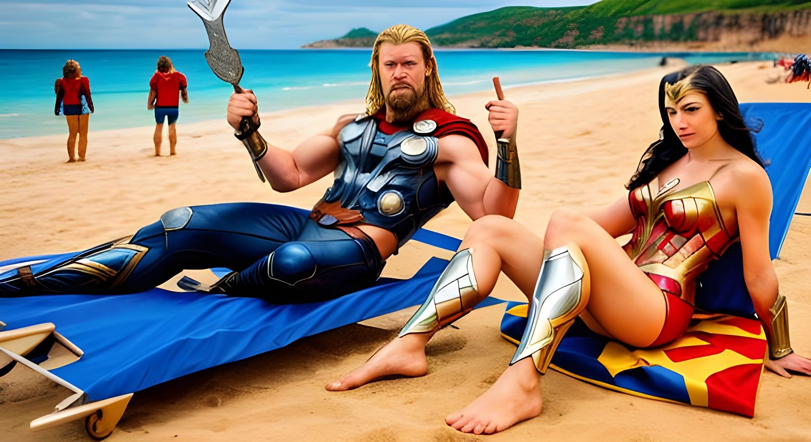 Thor and Wonder Woman on Vacation