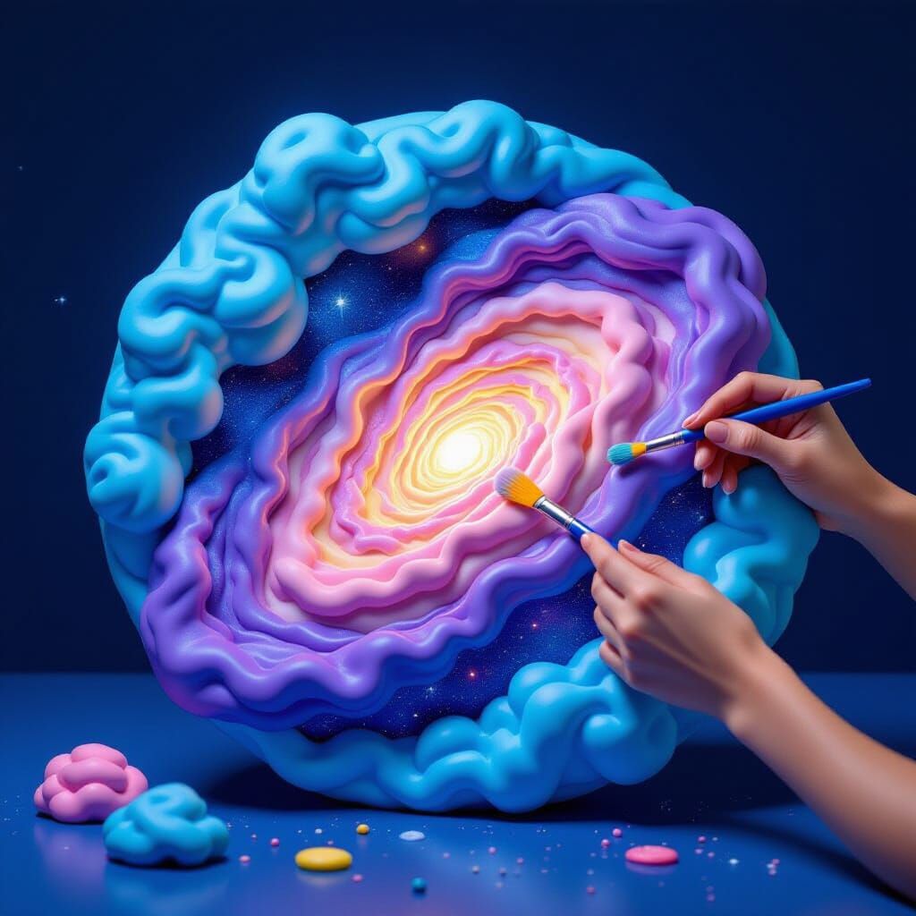 Playdough Milky Way Galaxy in Dreamy Style