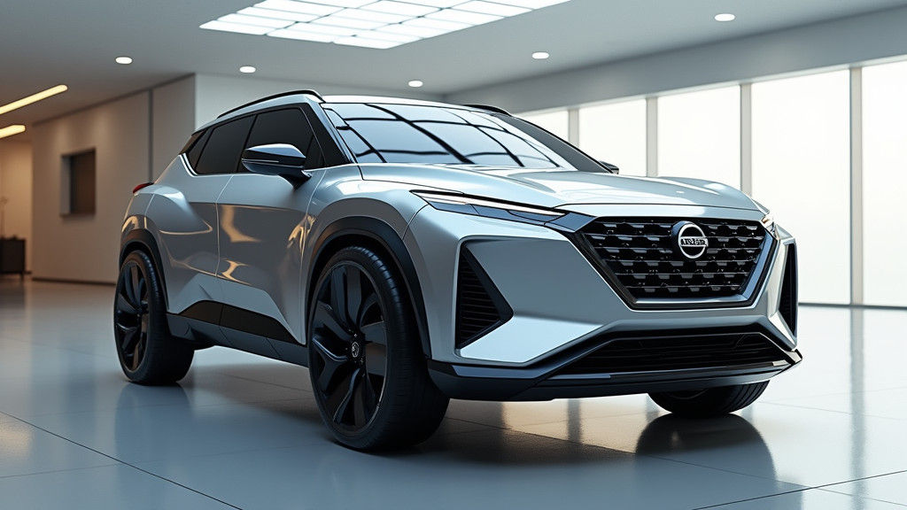 Futuristic Nissan Rogue SUV in Modern Showroom