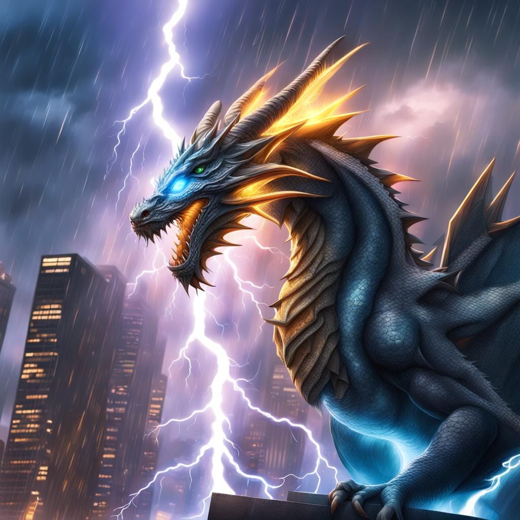 Lightning Dragon in Thunderstorm City, Splash Art