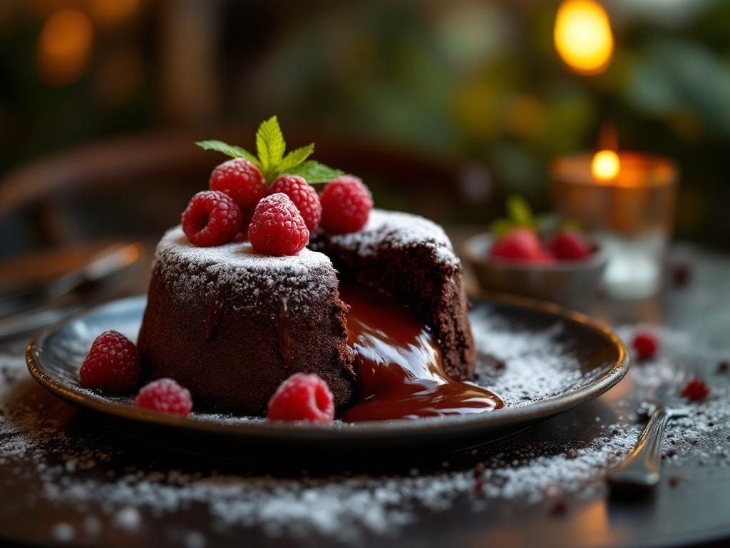 Decadent Chocolate Lava Cake, Food Photography