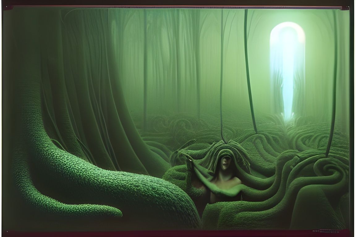 Surreal Maori Woman in Epic Forest at Dawn