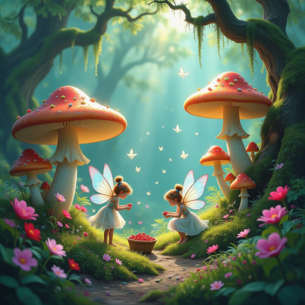 Fairytale Wonderland: Fairies Prepare for Winter Amidst Glow...
