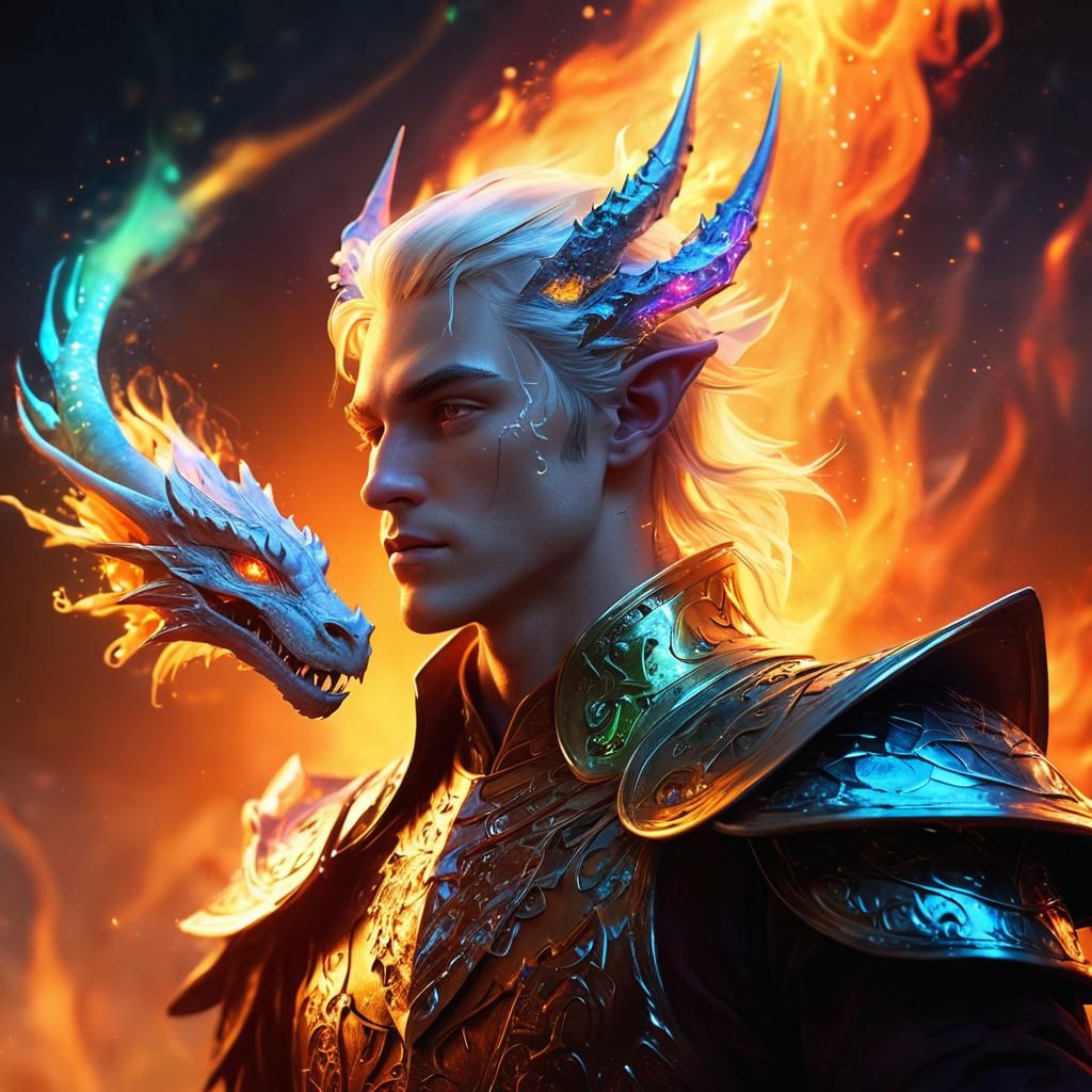 Dragon Prince in Blazing Flames: Surreal Concept Art